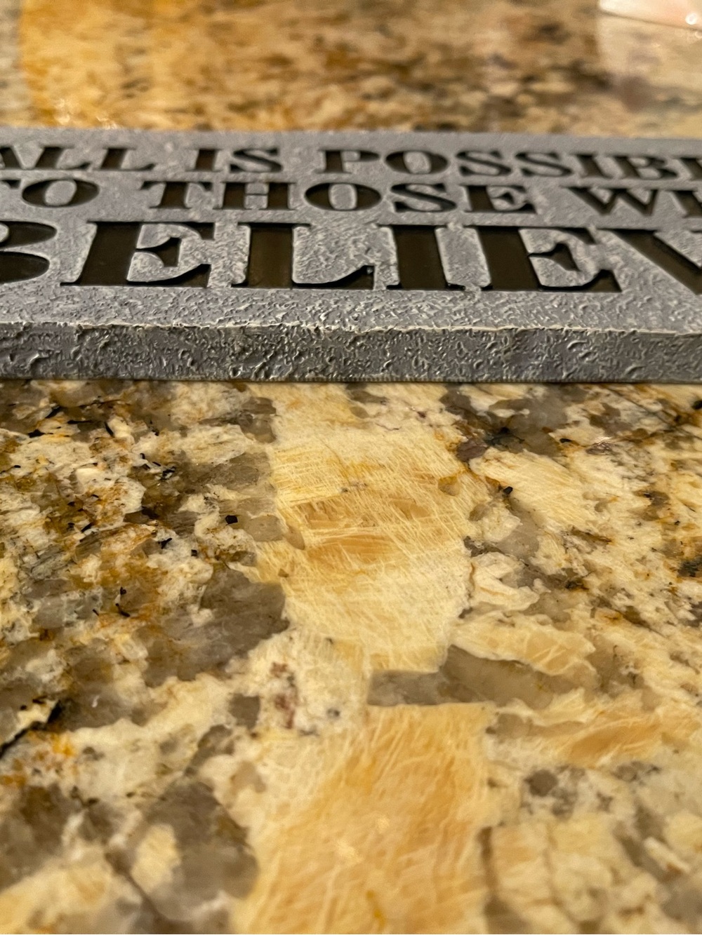 Inspirational 'Believe' Wall Accent Plaque in Dark Gray